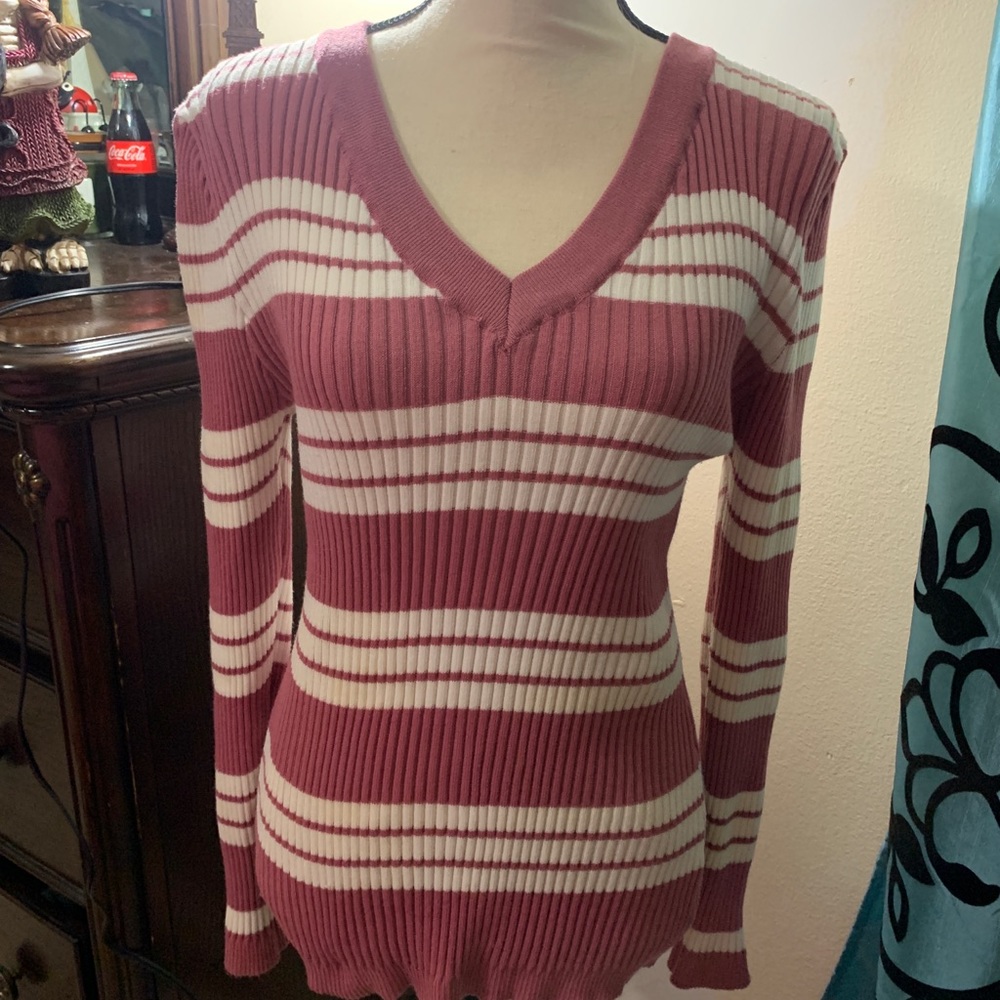 Pink V-Neck Sweater